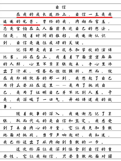 关于自信自强的作文_自信作文600字_初中自信作文