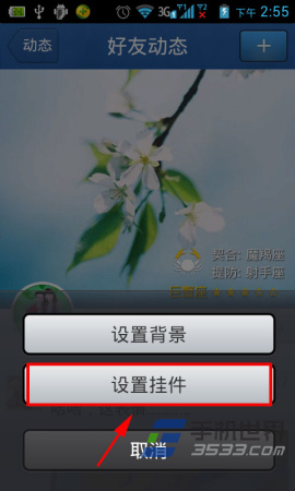 手机QQ4.5好友动态挂件设置方法4