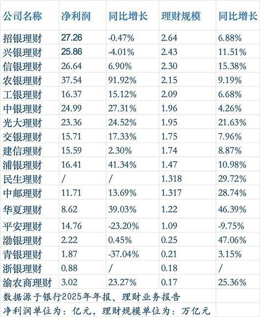 理财公司净利润排名2025年_银行理财市场规模2025年增长_货币基金年化收益率排行